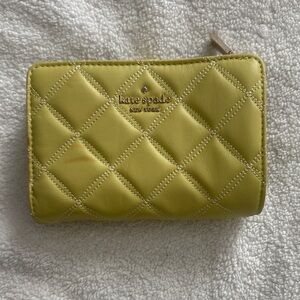 kate spade Yellow Quilted Zip-Around Card Wallet